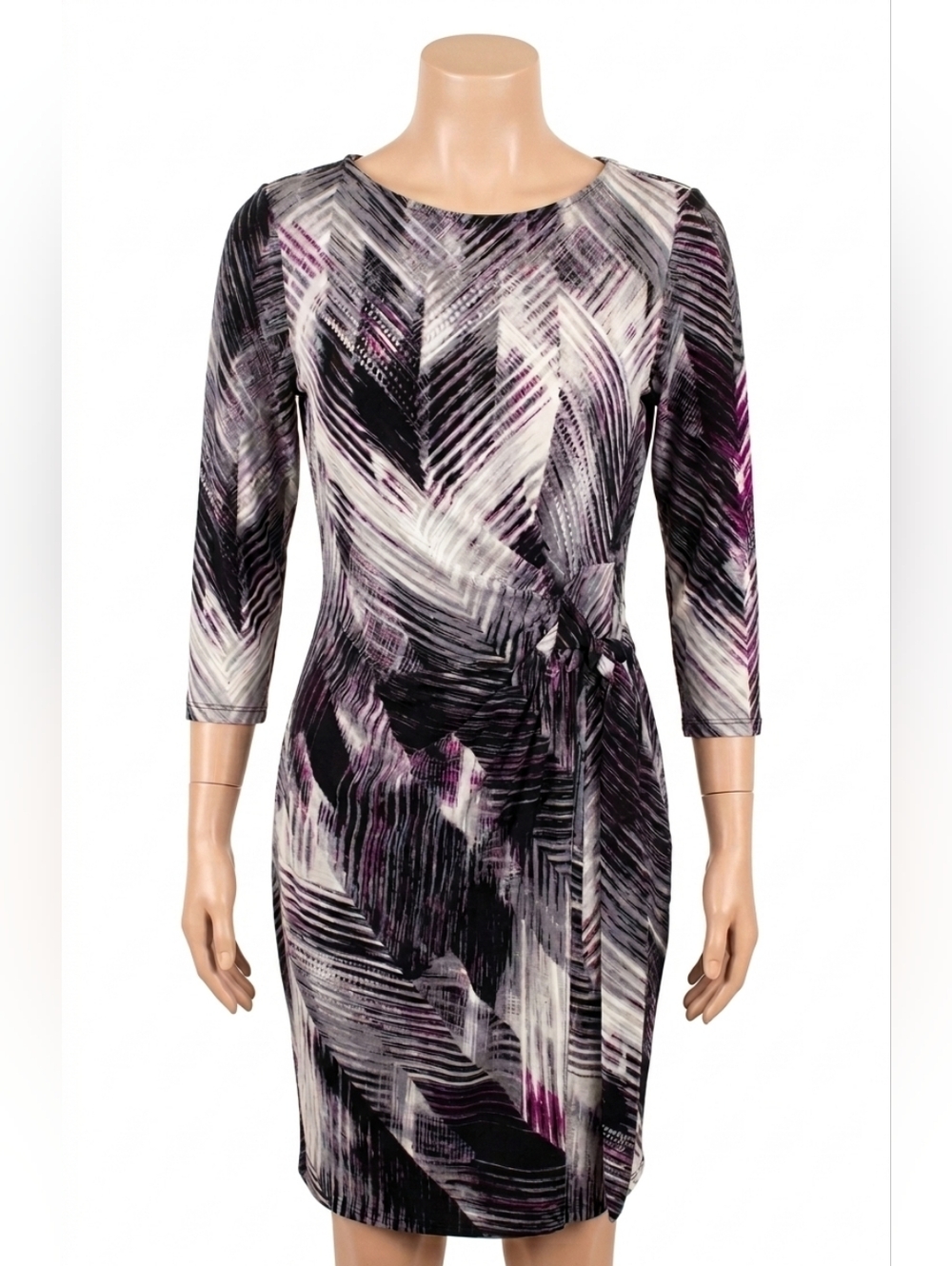 Ann Taylor Women's 3/4 Sleeve Stretch Tied Classic Mid Length Dress Size XXSP